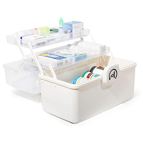 Organisiere deinen Schmuck und Medikamente mit Stil – GREELUE Hausapotheke Box | Geräumige Aufbewahrung für Mädchen | Perfekt für Schmuck, Arzneimittel und Kosmetik | In elegantem Weiß.