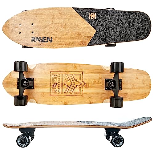 Ultimatives RAVEN Longboard Skateboard für Kinder, Erwachsene, Jungen und Mädchen – Leichtes Aluminium Trucks – Langlebige PU Räder – Schnelle ABEC-9 Chrome Kugellager – Perfekt für Skateboard-Enthusiasten (Trevix)