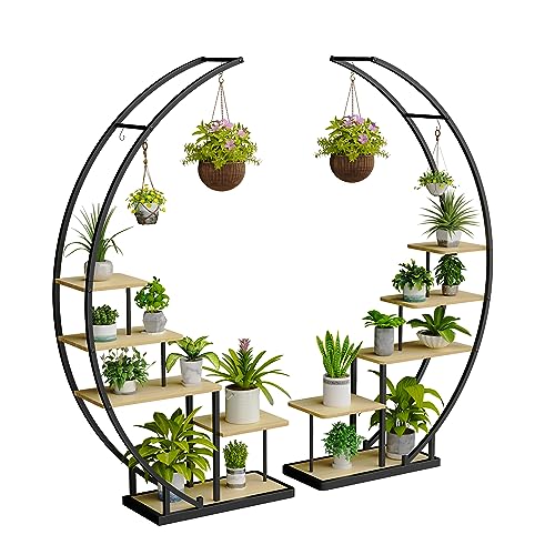 Stilvoller Pflanzenständer – Platzsparendes Design – Perfekt für Balkon & Wohnzimmer. Praktisches Blumenregal mit 5 Ablagen & Haken für Ihre Pflanzen. Robust, langlebig und stabil. Ideal für alle Pflanzenliebhaber.