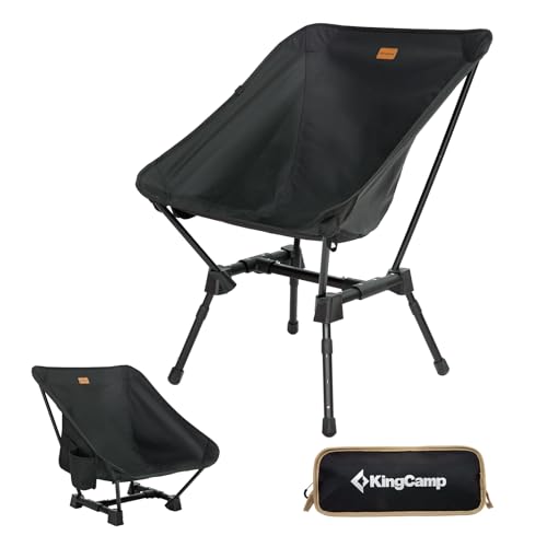 Lehn dich zurück und genieße! Ultraleichter KingCamp Campingstuhl für Angler und Outdoor-Fans – Faltbar, hohe Rückenlehne, verstellbare Beinstützen, bis 150kg belastbar. Ideal für entspannte Stunden in der Natur.