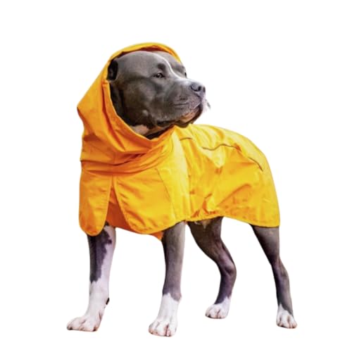 Schütze deinen pelzigen Freund mit dem Spark Paws Hunderegenmantel! Wasserdicht, winddicht und atmungsaktiv, bietet diese reflektierende Jacke vollständigen Körperschutz für Hunde jeder Größe. Jetzt in Mustard Yellow erhältlich!