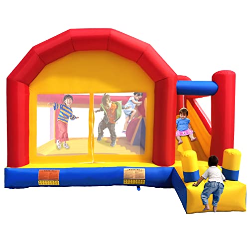 Ultimativer Spaß im Garten - Ballsea Hüpfburg XXL: Aufblasbares Schloss mit Trampolin, Rutsche & Kletterwand für Kindergeburtstage und Gartenpartys (ohne Gebläse)