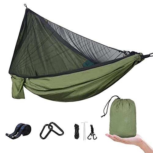 Entspanntes Schlafen im Freien – UPhitnis Hängematte Outdoor mit Moskitonetz | 600lb Traglast | Atmungsaktiv & Ultraleicht | Ideal für Camping & Reisen.