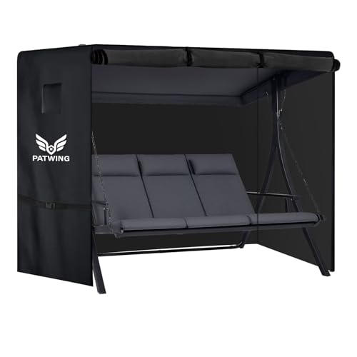 Schützen Sie Ihre Hollywoodschaukel mit Leichtigkeit – Robuste PATWING Hollywoodschaukel Abdeckung für 3-4 Sitzer, wasserdicht und winddicht, ideal für Gartenmöbel und Outdoor-Fans.