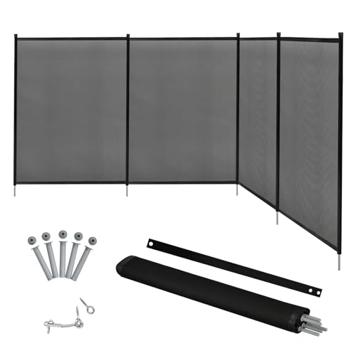Poolschutzzaun – Faltbarer 4er Zaun – Kindersicher für Schwimmbad, Garten & Balkon | SOARS Poolzaun 360 x 125 cm mit Edelstahl-Füßen, dekorativ und inkl. Bohrschablone, perfekt für Eltern und Outdoor-Fans.