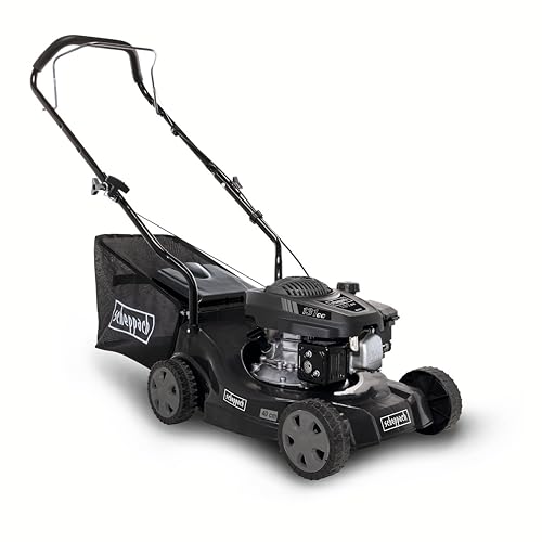Perfekt gepflegter Rasen in kürzester Zeit – Scheppach MP132-40B Benzin Rasenmäher Black Edition für Rasenflächen bis 600m². Mit 40cm Schnittbreite und 3,3PS Leistung. Ideal für Familien und Gartenliebhaber.