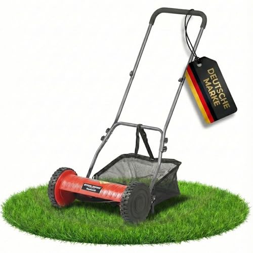 Perfekt gepflegter Rasen mit dem STAHLMANN Spindelmäher RoyalCut – Leise und umweltfreundlich Rasen mähen mit 30 cm Schnittbreite, 27 Liter Fangkorb und 4-stufiger Schnitthöheneinstellung – Für Gartenliebhaber!