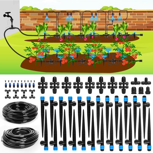 Effizientes Bewässern leicht gemacht – Bonviee Tropfbewässerungssystem | Einfach zu installieren, ideal für Garten, Hochbeet und Gewächshaus | Automatisches Bewässerungs-Set mit Schnellanschluss und Tropfstrahlern.