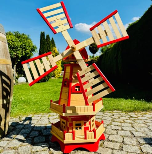 Holz-Garten-Windmühle – Charmante Dekoration für Ihren Außenbereich – Perfekt für Gartenliebhaber und Naturfreunde – Handgefertigt aus robustem Holz – Schaffen Sie eine gemütliche Atmosphäre in Ihrem Garten.