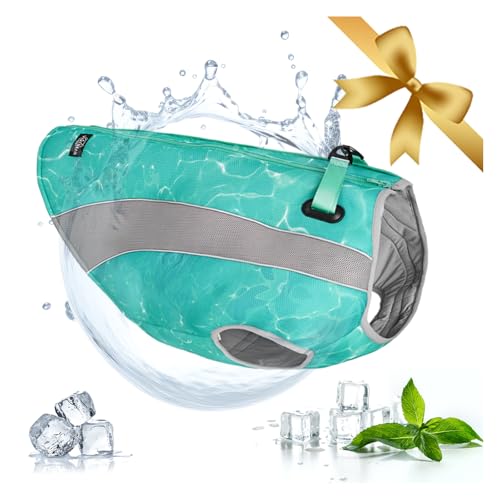 Kühlende Hundeweste – Verstellbarer Reißverschluss – Sicherheit und Komfort für alle Hunde – Ideal für heiße Tage und Outdoor-Aktivitäten – Praktisch für große, mittlere und kleine Rassen.