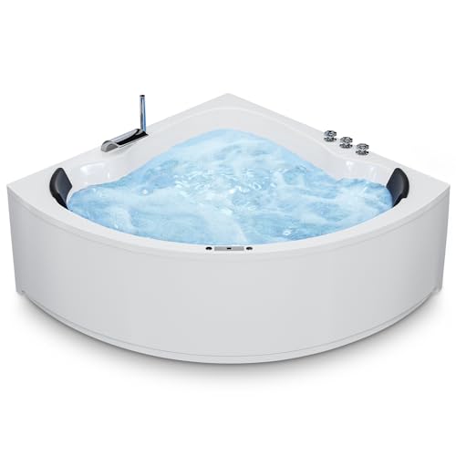 Luxus pur: AQUADE Whirlpool Badewanne - Individuelles Whirlpool-Erlebnis - Entspannung nach Maß - Perfekte Wahl für Wellness zu Hause - Eckbadewanne 140x140 cm - Jetzt genießen!