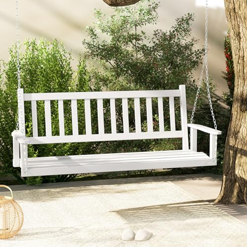 Entspannung pur – Hängebank aus Pappelholz für Gartenliebhaber – Genießen Sie gemütliche Stunden im Freien auf dieser 2-3-Sitzer Schaukelbank mit verstellbaren Metallketten. Perfekt für alle Outdoor-Fans!