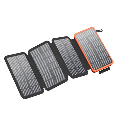 Nie wieder ohne Strom – FEELLE Solar Powerbank 25000mAh | Schnelles Laden unterwegs | Ideal für Outdoor-Fans, Camper und Abenteurer | Dual USB-Ausgang, faltbare Solarpanel für maximale Energieeffizienz