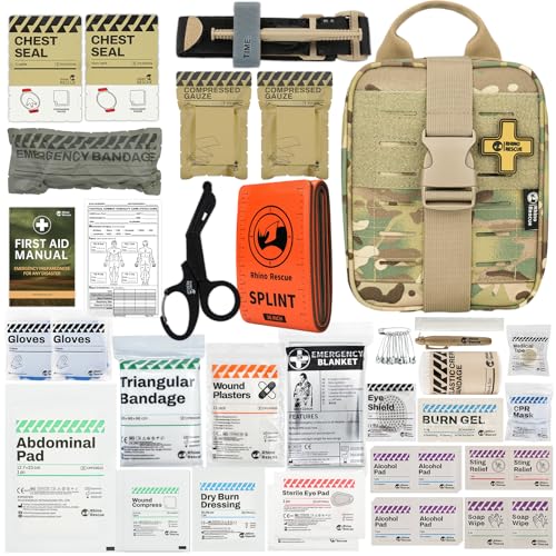 Ultimativer Schutz – RHINO RESCUE IFAK: Erste-Hilfe-Kit für taktische Trauma-Notfallversorgung. Ideal für Jagd, Camping und Reisen. Mit Gaze, Bandage und vielem mehr. Jetzt in Multicolor PRO erhältlich!