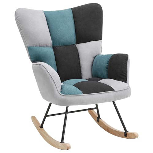 Entspannung pur – Bequemer Schaukelstuhl für Zuhause – Perfekt zum Stillen, Lesen oder Relaxen – Für Wohnzimmer, Schlafzimmer, Balkon oder Kinderzimmer – Modernes Design in Schwarz, Grau oder Blau.