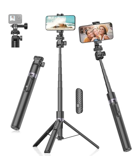 Ultimativer Selfie Stick für Abenteurer – Vielseitiges Einbeinstativ mit Fernbedienung – Perfekt für Action-Kameras und Smartphones – Ideal für Reisende, Fotografen und Social Media Enthusiasten – Kompatibel mit iPhone und Android.