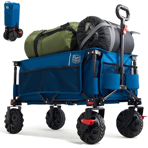Bequemer Transport leicht gemacht – XXL Bollerwagen mit breiten Reifen und vielen Extras für Outdoor-Fans! Faltbar, robust, und bis zu 100kg belastbar – perfekt für Strand, Camping und Einkauf.