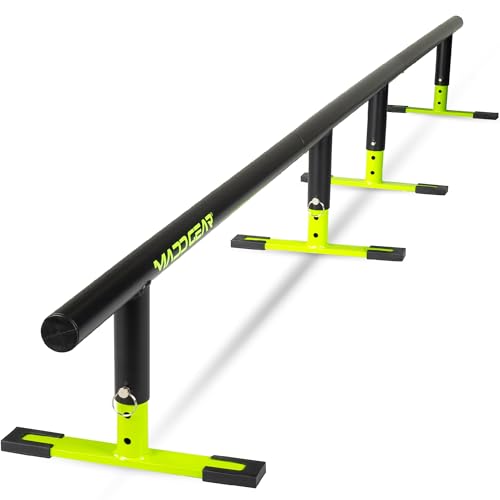 Ultimative Skatepark-Performance – Langlebige 251,5 cm flache Bar-Skate-Schiene – Perfekt für Pro Skater und Scooter-Fans – Höhenverstellbar für Skateboards und Inline-Skates – In coolem Grün erhältlich