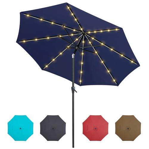 Solarbetriebener Outdoor-Regenschirm – Mit Licht | Für gemütliche Abende im Freien | Perfekt für Terrassen und Gärten | Einfach zu bedienen und lichtbeständig | Genießen Sie die Sonne und den Schutz vor Regen.
