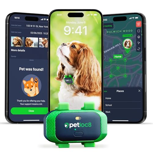 Nie wieder Sorgen um deinen Vierbeiner dank PETLOC8 Hunde GPS Tracker! Smart Alerts & Geo-Fence sorgen für Sicherheit. Wasserdicht, leicht und mit bis zu 14 Tagen Akkulaufzeit. 🐾