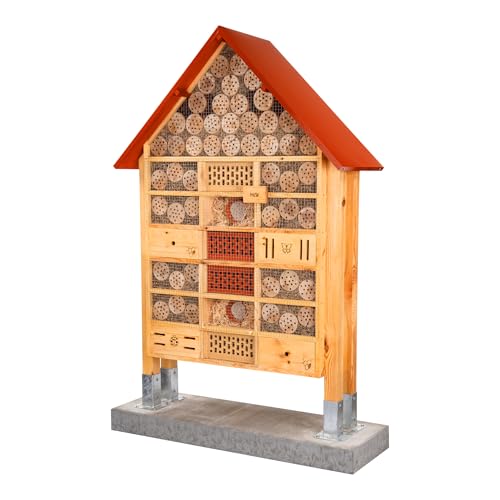 Naturschutz-Highlight - Wetterfestes Insektenhotel für Wildbienen & Co. - Riesiges gemischtes MKW Nr 1 - Aus massivem Holz - Für Naturfreunde & Gartenliebhaber - Nisthilfe & Schutz für Insekten.