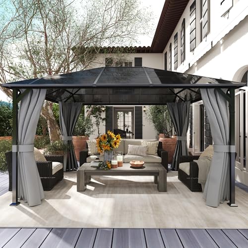 Genießen Sie den Sommer im Freien - Amopatio Gartenpavillon 3x4 m! Wasserdicht, stabil und winterfest, mit Polycarbonat-Dach und Seitenteilen. Perfekt für Gartenpartys und entspannte Stunden im Freien.