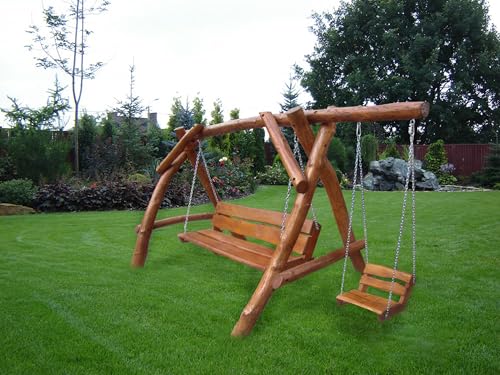 Entspannen im Garten – Hochwertige Hollywoodschaukel aus Naturholz – Perfekt für Familien und Outdoor-Liebhaber – Hawai 3+1 Sitzer aus Kiefer und Erle für gemütliche Stunden im Freien.