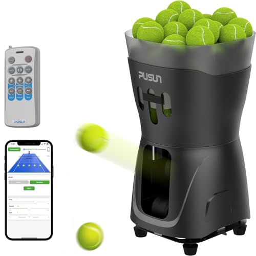 Tennisball-Maschine – Perfekt für Kinder und Anfänger – Mit App und Fernbedienung steuerbar – Große Ball-Kapazität – Lange Akkulaufzeit – Tragbar und praktisch für unterwegs.
