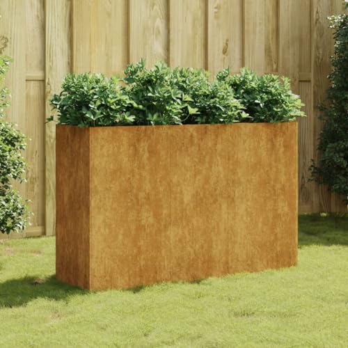 Modernes Hochbeet – Langlebiges Cortenstahl in Rostoptik – Perfekt für Gemüse, Kräuter & Blumen – Gartenliebhaber & Balkonbesitzer aufgepasst – Platzsparende Pflanzmöglichkeit für Terrasse & Balkon.