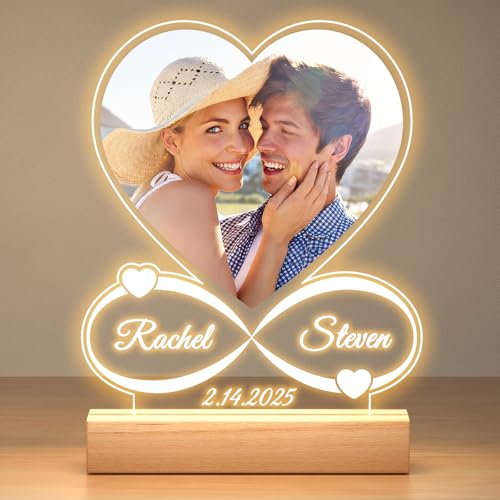 Einzigartige Fotogeschenke – Personalisierte Bilderrahmen mit Licht – Für Frauen & Männer – Geburtstagsgeschenk & Jahrestagsgeschenk – Ideales Geschenk für Ihn und Sie.