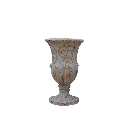 Verleihen Sie Ihrem Garten mit dem VISIBLE Vintage-Urnen-Pflanzgefäß einen Hauch von Nostalgie. Dieser dekorative Blumentopf aus Zement und Faser ist rostbeschichtet und ein echtes Schmuckstück. Perfekt für Antiquitätenliebhaber und Gartenfreunde!