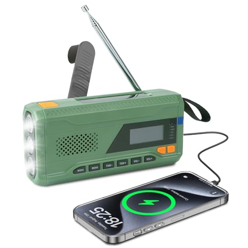 Notfallradio – Zuverlässige Kommunikation in jeder Situation – Ideal für Outdoor-Abenteurer und Camping-Enthusiasten – Mit integrierter Powerbank, Handkurbel und SOS-Alarm – Alkia macht Sie bereit für alles!