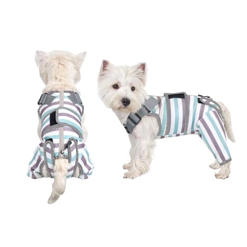 Hunderecovery leicht gemacht – Atmungsaktiver Hundebody für die postoperative Versorgung der Hinterbeine | Geeignet für kleine, mittlere und große Hunde | Männlich und weiblich | Blau XS