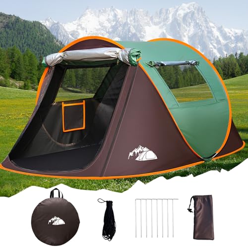 Genießen Sie unbeschwerte Outdoor-Abenteuer – FORMIZON Pop Up Zelt 2 Personen: Wasserdichtes Wurfzelt für einfache Einstellung, perfekt für Familien-Camping, Trekking und mehr. Inklusive Heringe + Spannseile.