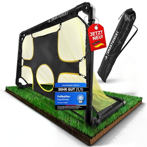 Fußballspaß im eigenen Garten - Blitzschnell aufbaubare 2-in-1 Fussballtore für Kinder! Inklusive Tasche und Torwand, ideal für Kinder und Erwachsene. Perfekt für Outdoor-Spiele!