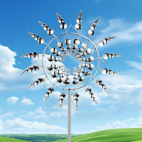 Magische Metall Windmühle – 3D Windspinner – Für Garten und Terrasse | Einzigartiges Design | Dekoratives Highlight für Outdoor-Fans und Naturliebhaber