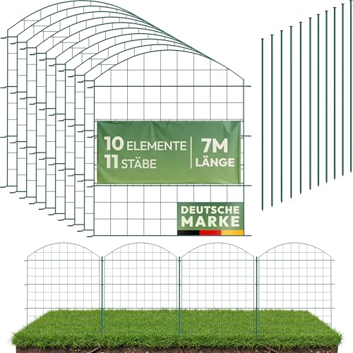 Sicherheit für Ihre Liebsten – LAINFELD Teichzaun Komplettset | 10 Zaunelemente aus Metall mit Pfosten | Poolzaun für Kinder Steckzaun Gartenzaun zum Stecken flexibel Garten Zaun