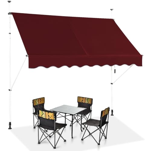 Genießen Sie die Sonne ohne Bohren – RELAX4LIFE Klemmmarkise 250 cm breit! Höhenverstellbar, mit Handkurbel und in Weinrot – der perfekte Sonnenschutz für Terrasse, Balkon und Veranda.