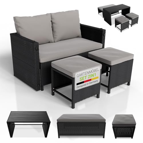 Entspannen im Freien mit Stil – Polyrattan Relax Gartenmöbel Set Jamaika | Gemütliches Sofa und Tisch | Perfekt für Balkon und Garten | Outdoor Lounge für alle Gartenliebhaber
