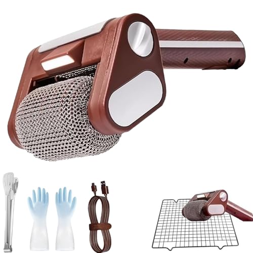 Effizienter Grillreiniger – Kabellos & Wiederaufladbar – für stressfreies Grillen – Rotierende Borstenfrei Grillbürste – Edelstahltrommel – 350 U/Min – Hochgeschwindigkeitsreinigung – Perfekt für Grillfans