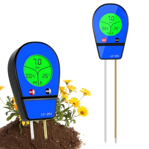 Bodenmessung leicht gemacht – Digitales 3-in-1 Bodenmessgerät für Pflanzenliebhaber – Präzise PH- und Feuchtigkeitsmessung – LCD-Display – Ideal für Gartenarbeit, Rasenpflege und Landwirtschaft.
