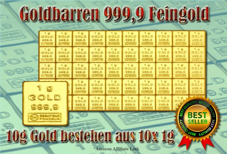 Goldbarren 999,9 Feingold Minibarren