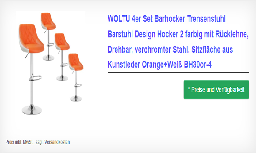 4er Set Barhocker 2 farbig mit Rücklehne