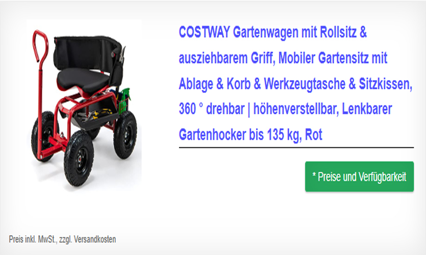 Gartenwagen mit Rollsitz