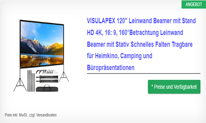 Leinwand für Beamer