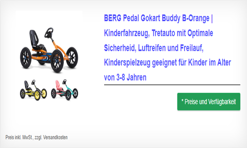 BERG Pedal Gokart Kinderfahrzeug in Orange