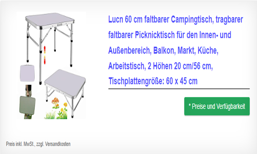 Tragbarer Picknicktisch