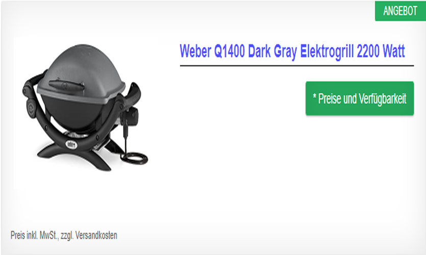 Weber Q1400 Dark Gray Elektrogrill 2200 Watt